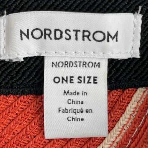 Nordstrom Red Contrast Brim Adjustable Strap Packable Visor Cap Hat One Size - Picture 4 of 4